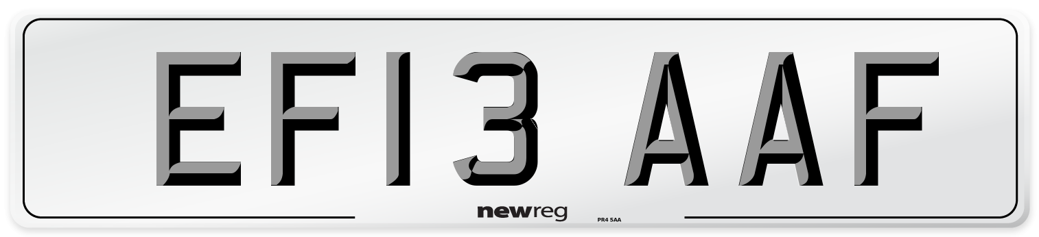 EF13 AAF Number Plate from New Reg